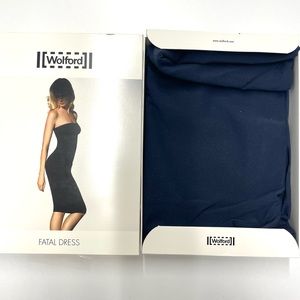 Navy Blue Wolford Fatal dress size Small.